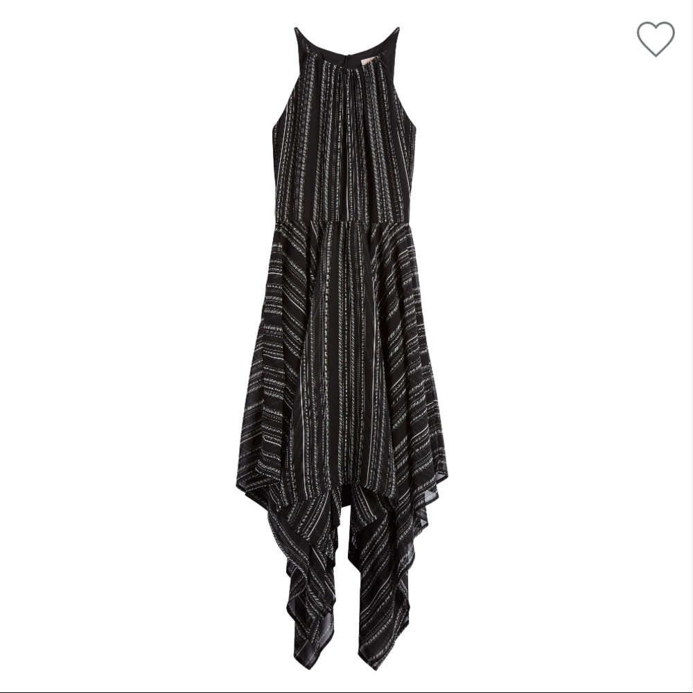 Halter top black and white dress